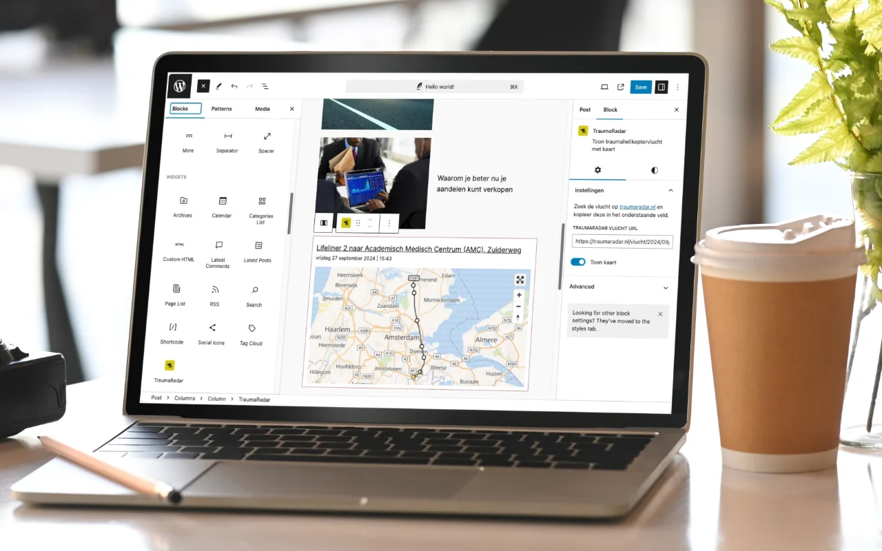 Laptop mit RescueRadar WordPress-Plugin