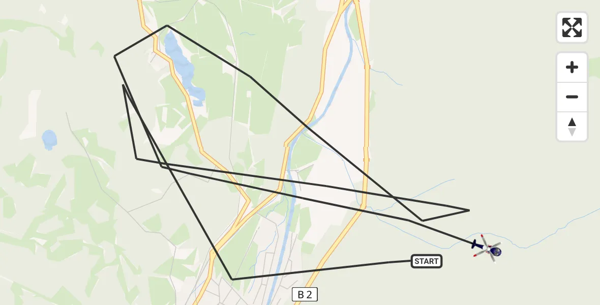 Flugroute Polizeihubschrauber Mittenwald - Mittenwald, 06 Februar 2026, 09:39