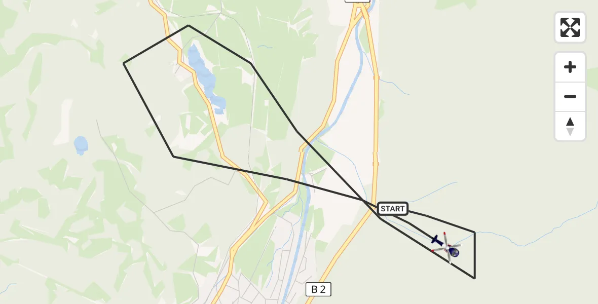 Flugroute Polizeihubschrauber Mittenwald - Mittenwald, 06 Februar 2026, 12:44