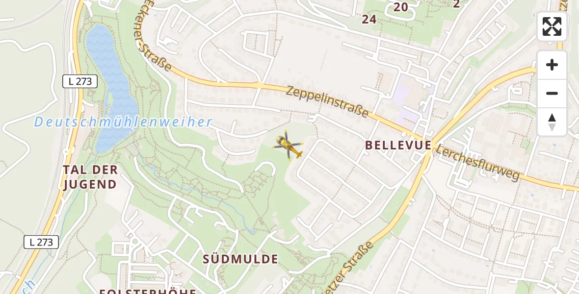 Flugroute Rettungshubschrauber Saarbrücken - Saarbrücken, 07 Februar 2026, 11:21