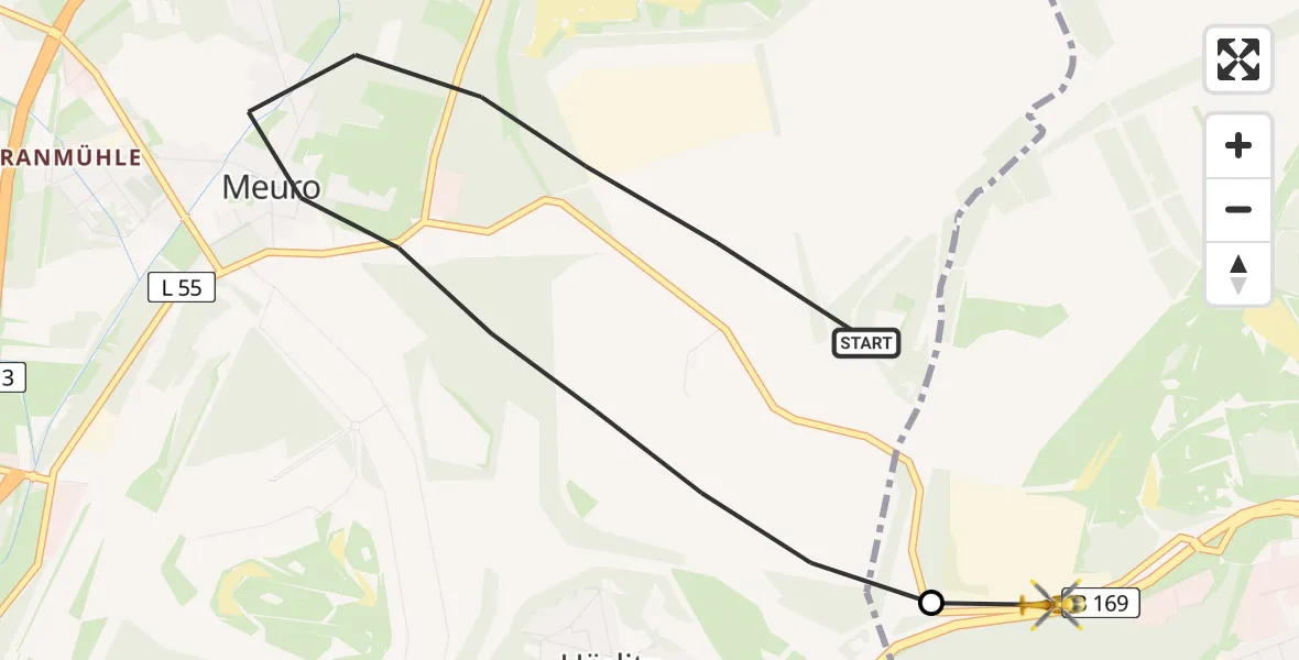 Routekaart van de vlucht: Rettungshubschrauber nach Senftenberg, K 6612