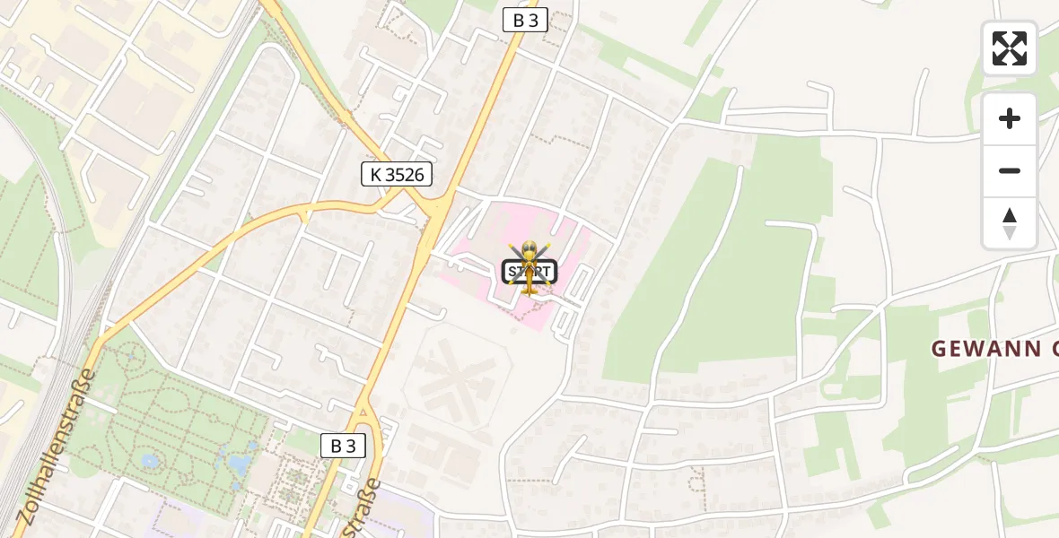 Flugroute Rettungshubschrauber Bruchsal - Bruchsal, 08 Februar 2026, 14:32