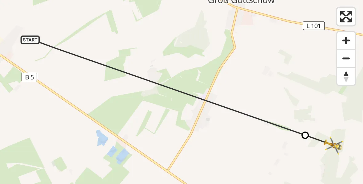 Flugroute Rettungshubschrauber Perleberg - Plattenburg, 08 Februar 2026, 15:27