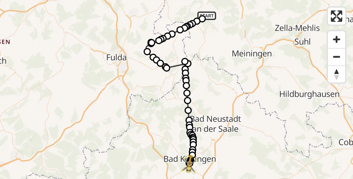 Flugroute Rettungshubschrauber Wiesenthal - Arnshausen, 09 Februar 2026, 12:41