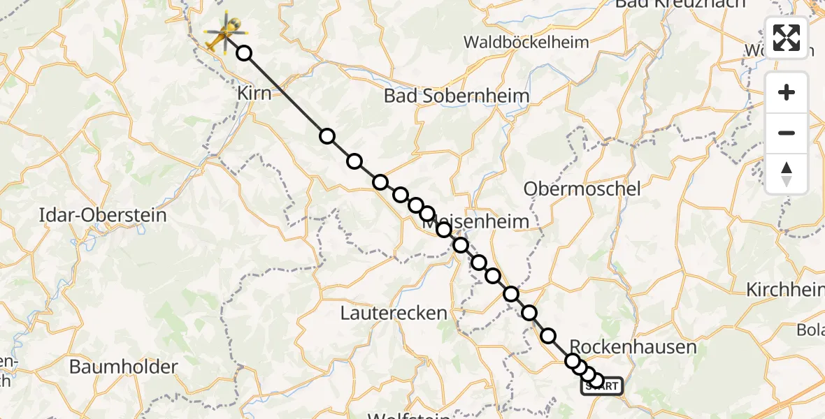 Routekaart van de vlucht: Rettungshubschrauber nach Hennweiler, Schulstraße