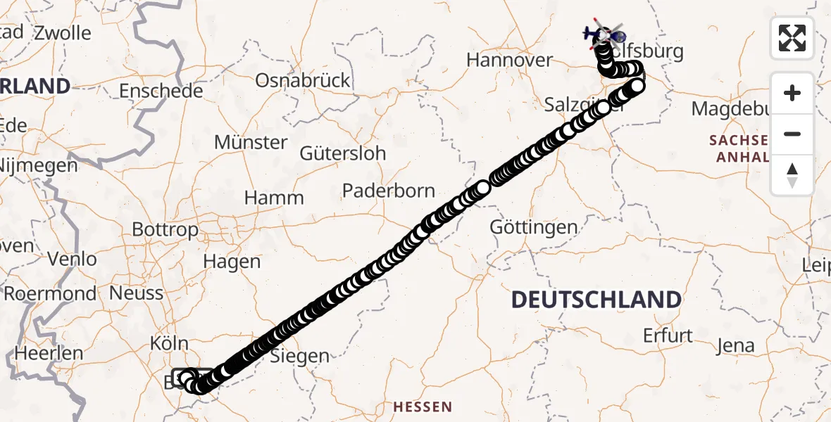 Routekaart van de vlucht: Polizeihubschrauber nach Gifhorn Federal Police Heliport