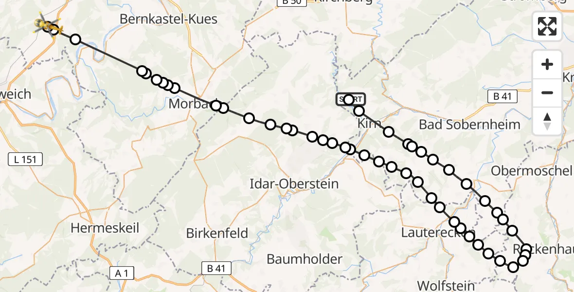 Routekaart van de vlucht: Rettungshubschrauber nach Sehlem, Kirchstraße