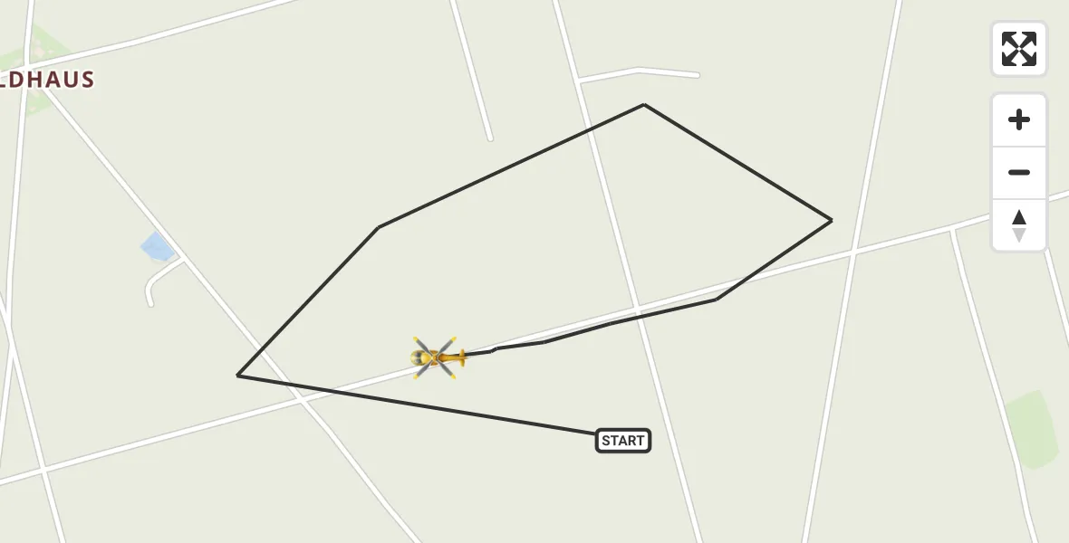 Flugroute Rettungshubschrauber Werdau - Werdau, 09 Februar 2026, 17:05