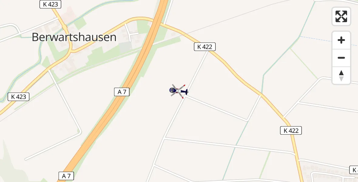 Flugroute Polizeihubschrauber Hillerse - Hillerse, 10 Februar 2026, 08:42