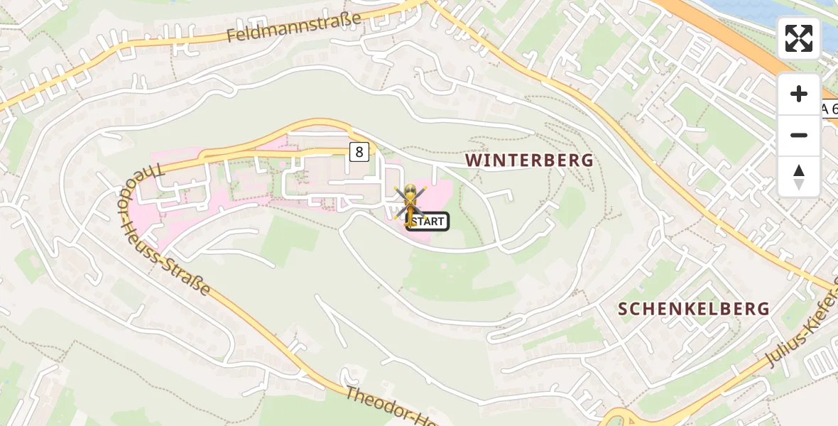 Flugroute Rettungshubschrauber Saarbrücken - Saarbrücken, 10 Februar 2026, 10:47