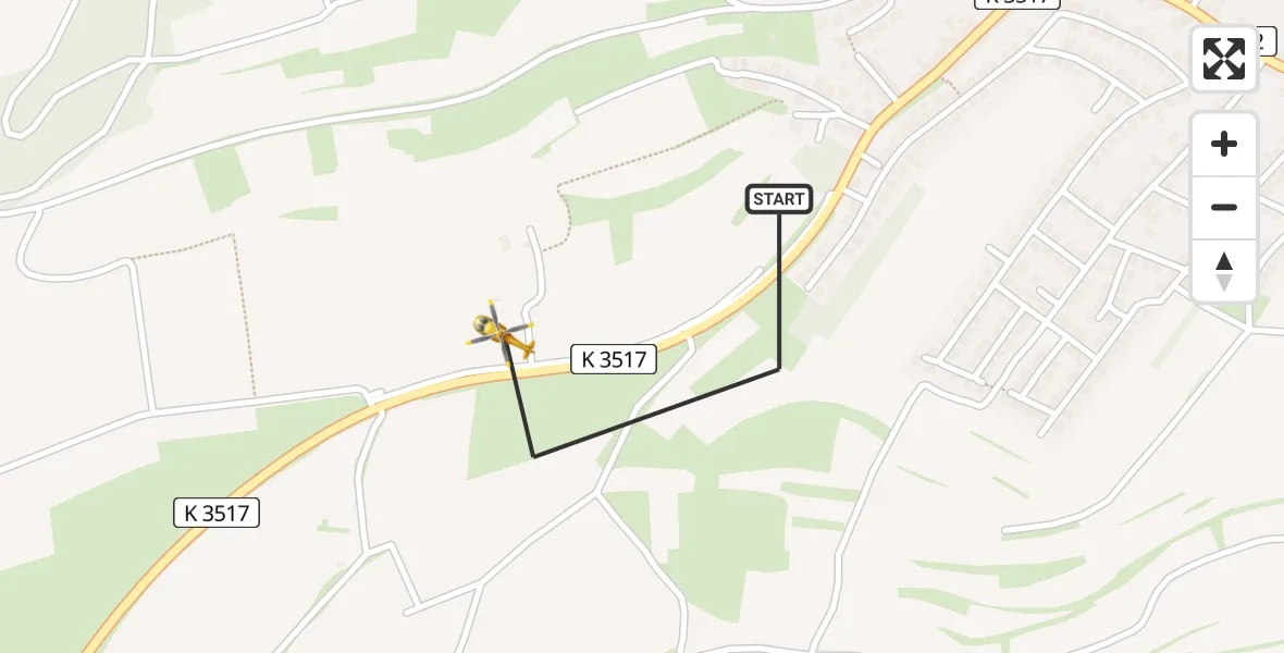 Flugroute Rettungshubschrauber Odenheim - Odenheim, 10 Februar 2026, 11:14