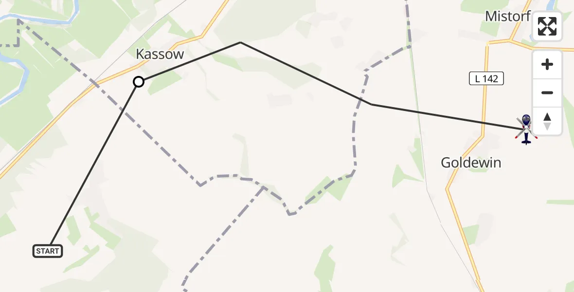 Routekaart van de vlucht: Polizeihubschrauber nach Goldewin