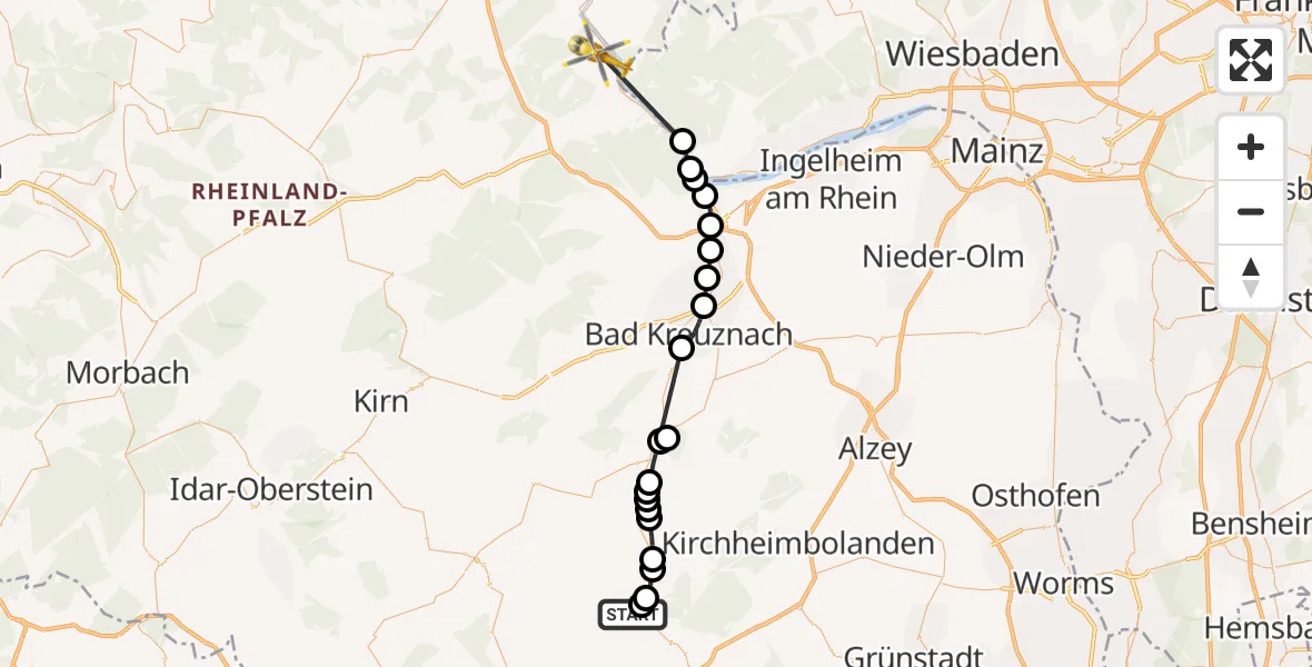 Routekaart van de vlucht: Rettungshubschrauber nach Henschhausen, Am Schiffelborn