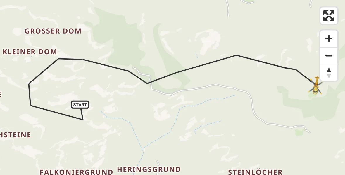 Flugroute Rettungshubschrauber Bad Schandau - Bad Schandau, 10 Februar 2026, 15:38