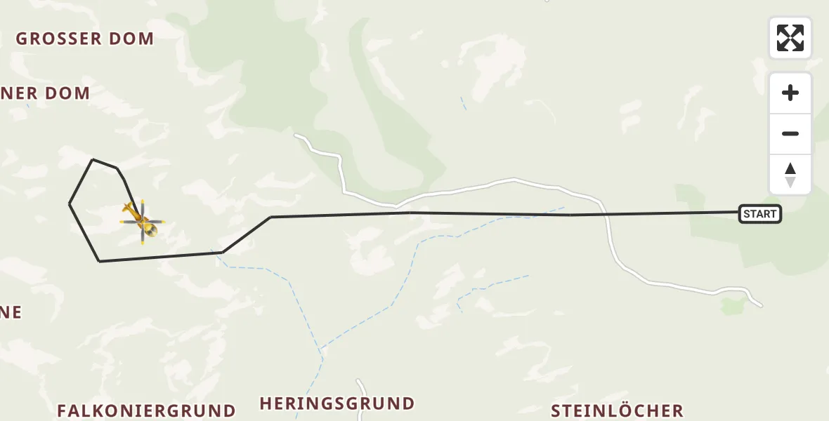 Flugroute Rettungshubschrauber Bad Schandau - Bad Schandau, 10 Februar 2026, 16:15