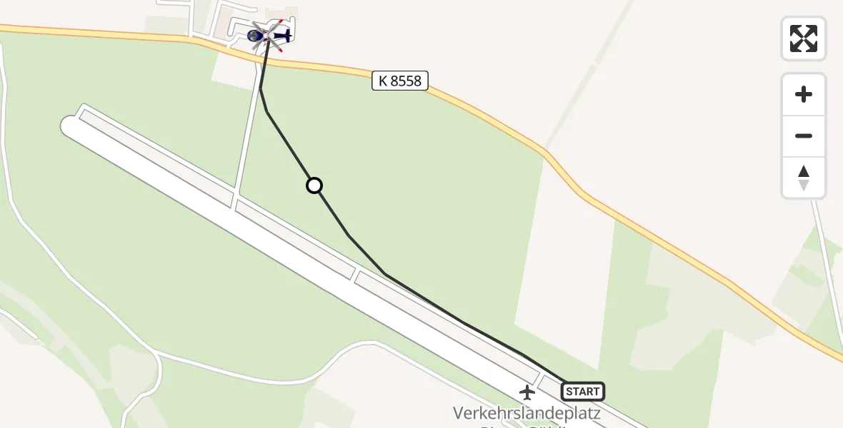 Flugroute Polizeihubschrauber Riesa-Göhlis Airport - Riesa, 11 Februar 2026, 08:59