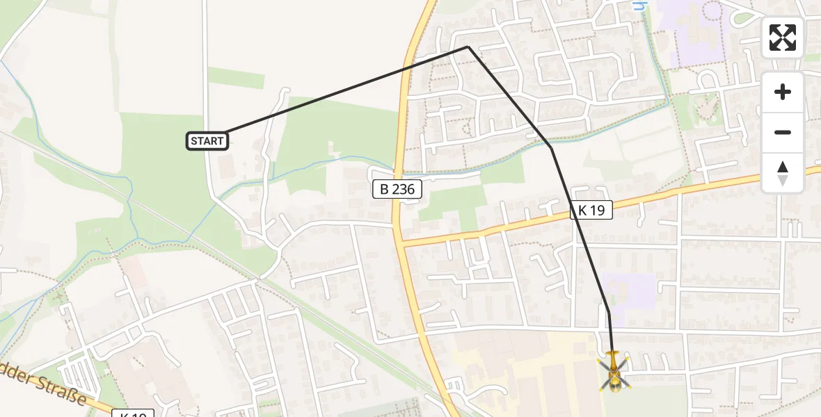 Flugroute Rettungshubschrauber Lünen - Lünen, 11 Februar 2026, 10:23