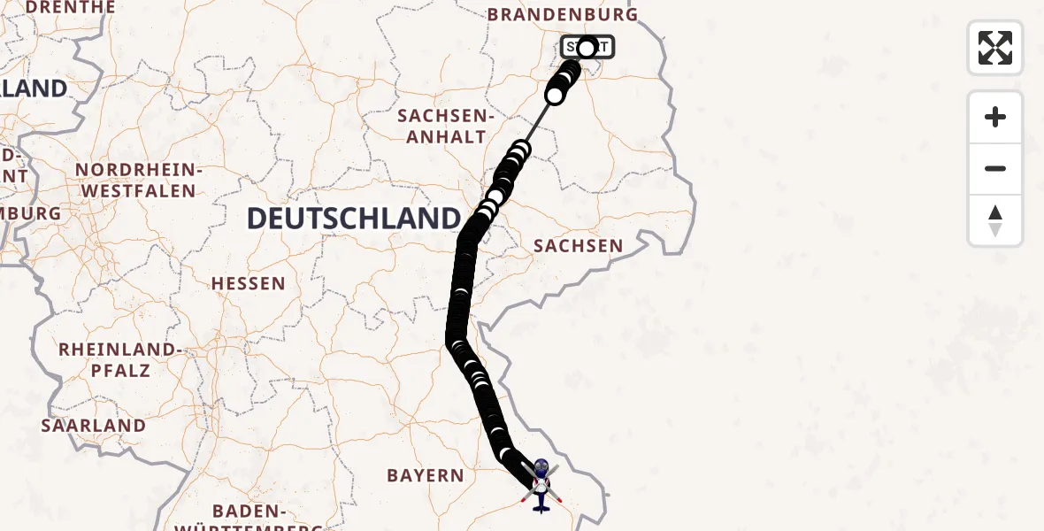 Routekaart van de vlucht: Polizeihubschrauber nach Oberkandelbach, Ulrichsberger Straße