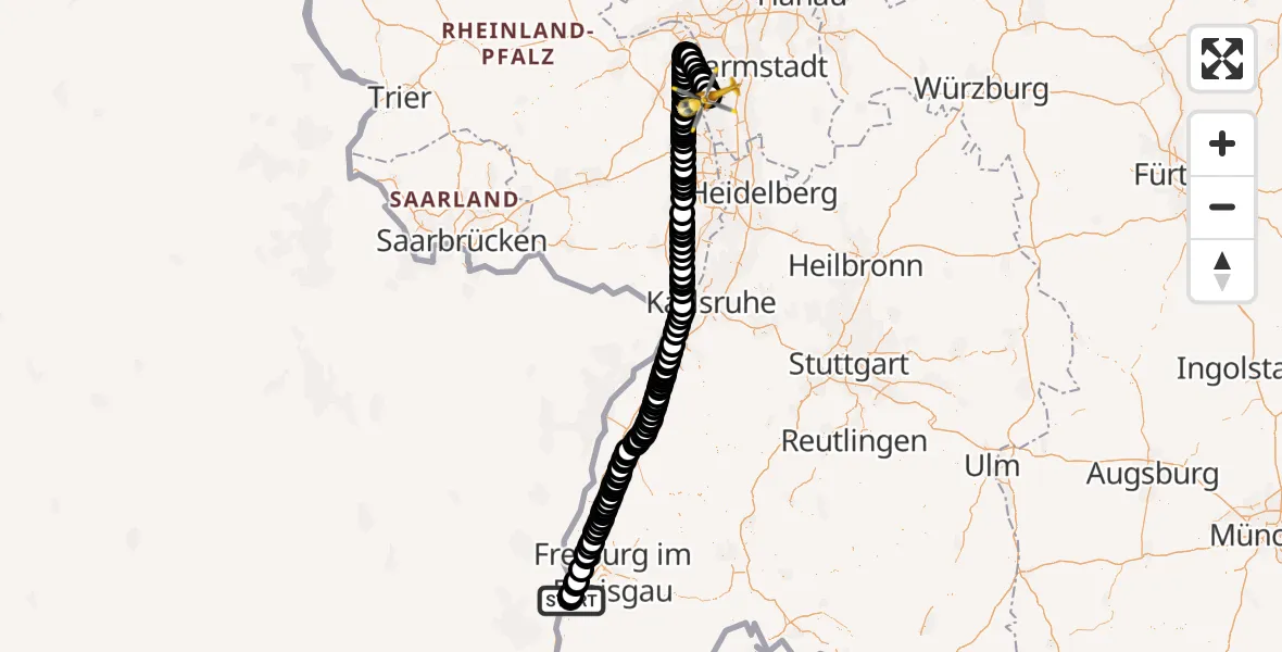 Routekaart van de vlucht: Rettungshubschrauber nach Eich, L 437