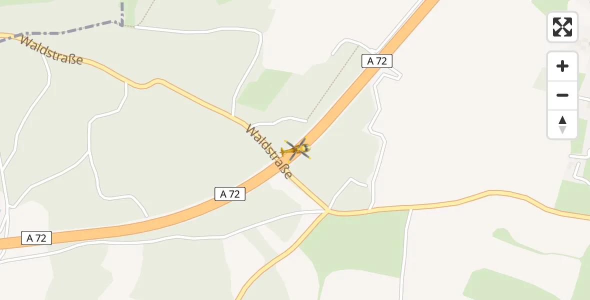 Flugroute Rettungshubschrauber Waldkirchen - Waldkirchen, 12 Februar 2026, 07:13