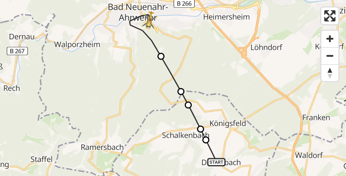 Routekaart van de vlucht: Ambulanzhubschrauber nach Bad Neuenahr-Ahrweiler, Hardtstraße