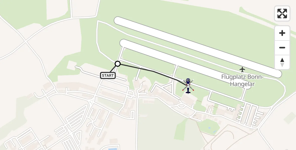 Flugroute Polizeihubschrauber Sankt Augustin - Bonn-Hangelar Airfield, 12 Februar 2026, 09:00