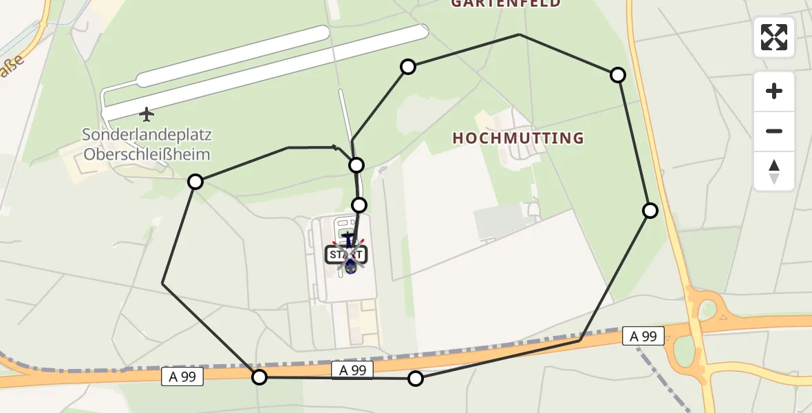 Flugroute Polizeihubschrauber Oberschleißheim - Oberschleißheim, 12 Februar 2026, 09:43
