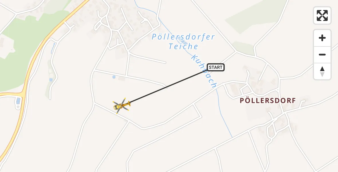Flugroute Rettungshubschrauber Dressendorf - Dressendorf, 12 Februar 2026, 13:10