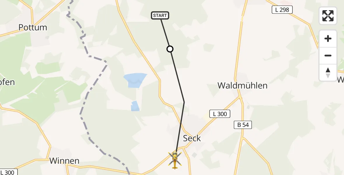 Routekaart van de vlucht: Rettungshubschrauber nach Seck, L 300