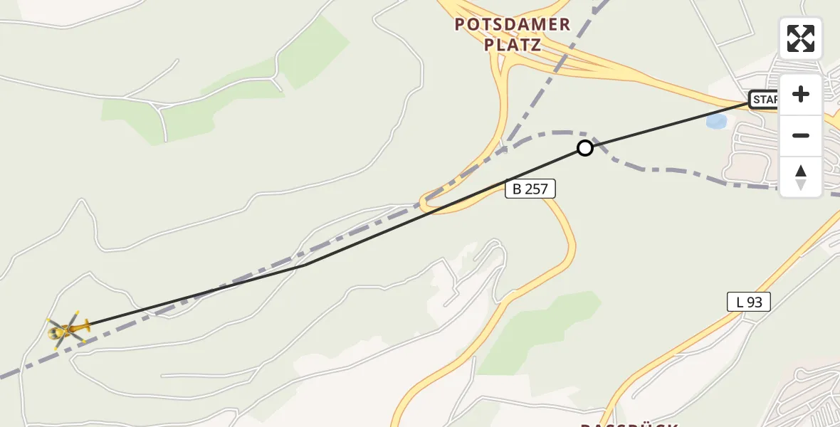 Flugroute Ambulanzhubschrauber Nürburg - Wiesemscheid, 13 Februar 2026, 10:38