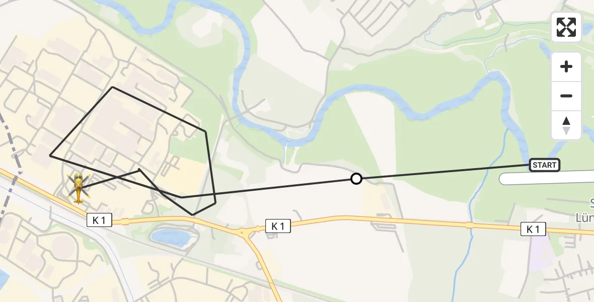 Routekaart van de vlucht: Rettungshubschrauber nach Lünen, Brunnenstraße