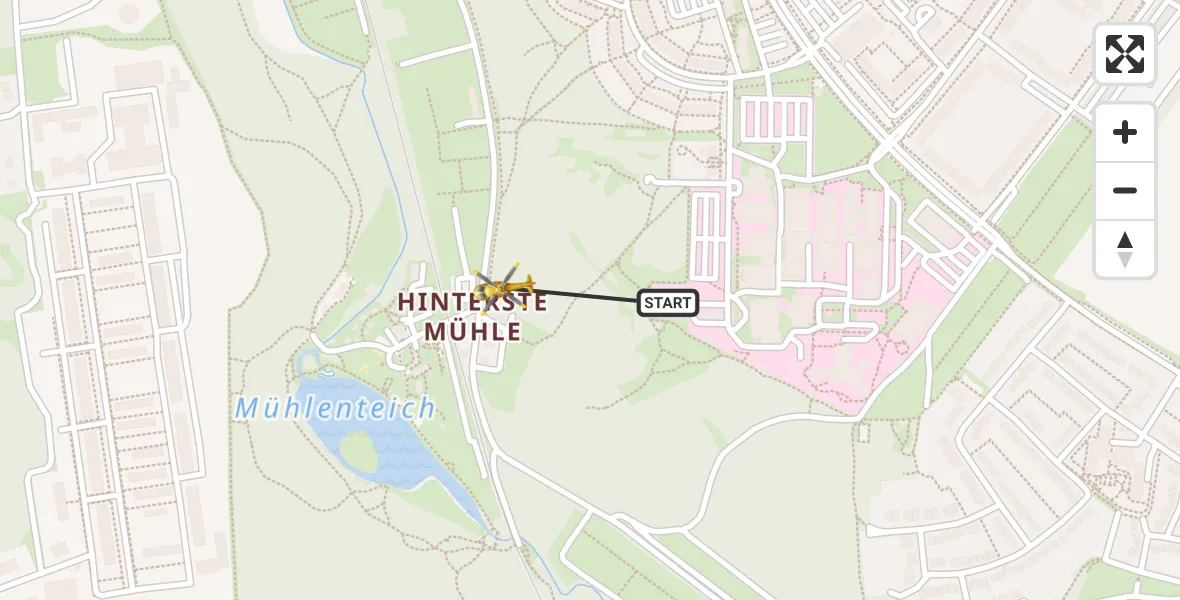 Flugroute Rettungshubschrauber Neubrandenburg - Neubrandenburg, 13 Februar 2026, 11:49
