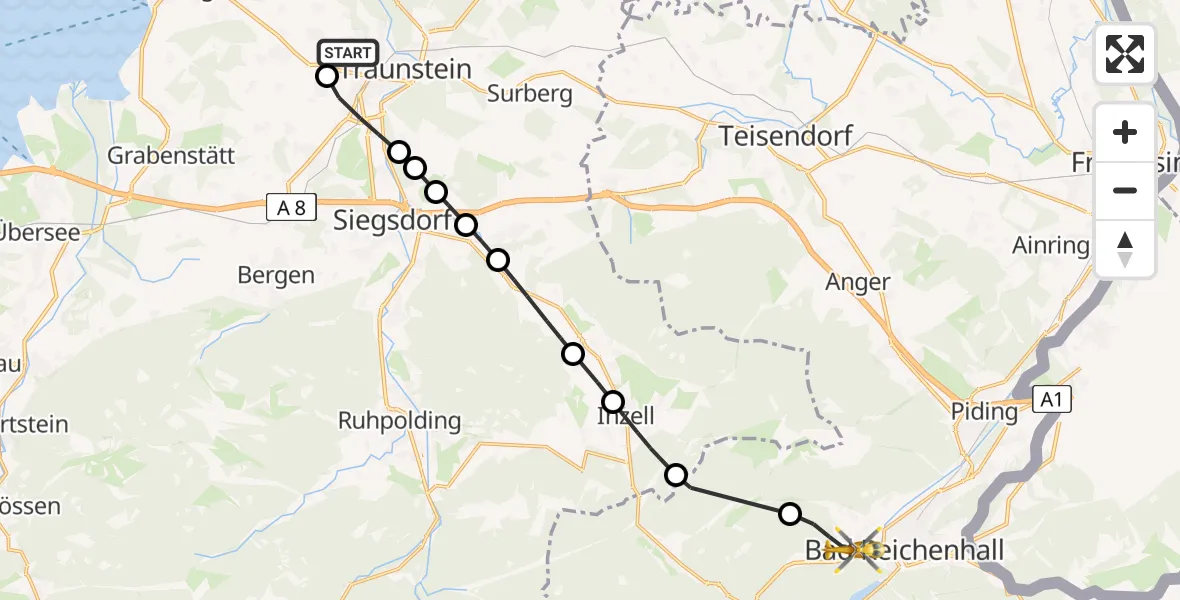 Flugroute Rettungshubschrauber Gemarkung Wolkersdorf - Nonn, 13 Februar 2026, 12:22