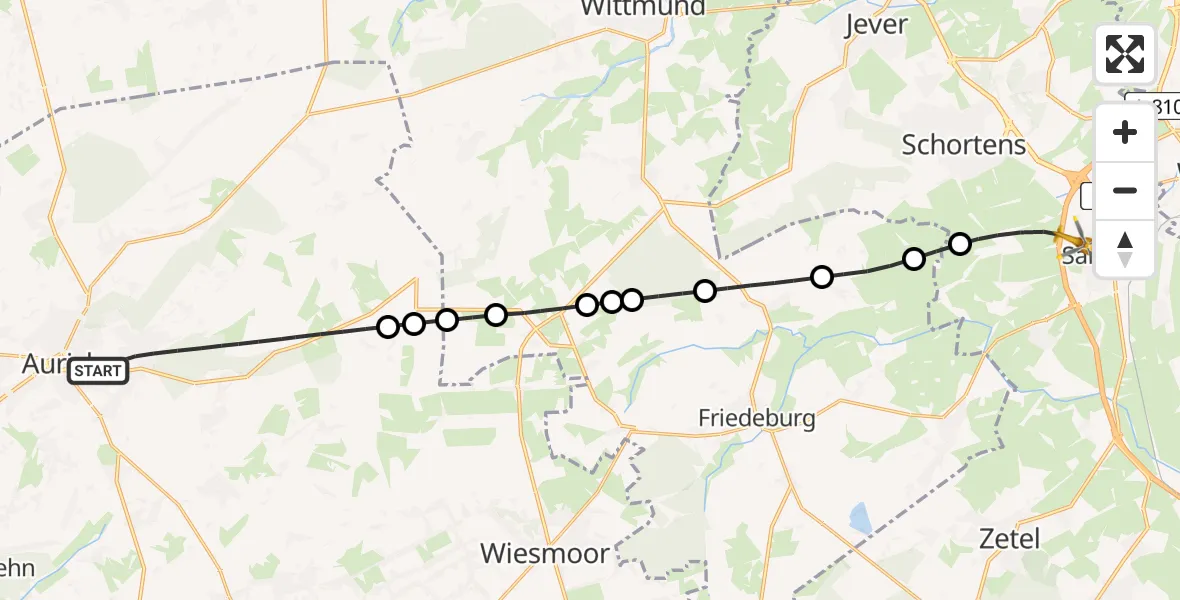 Routekaart van de vlucht: Rettungshubschrauber nach Sande, Am Gut Sanderbusch