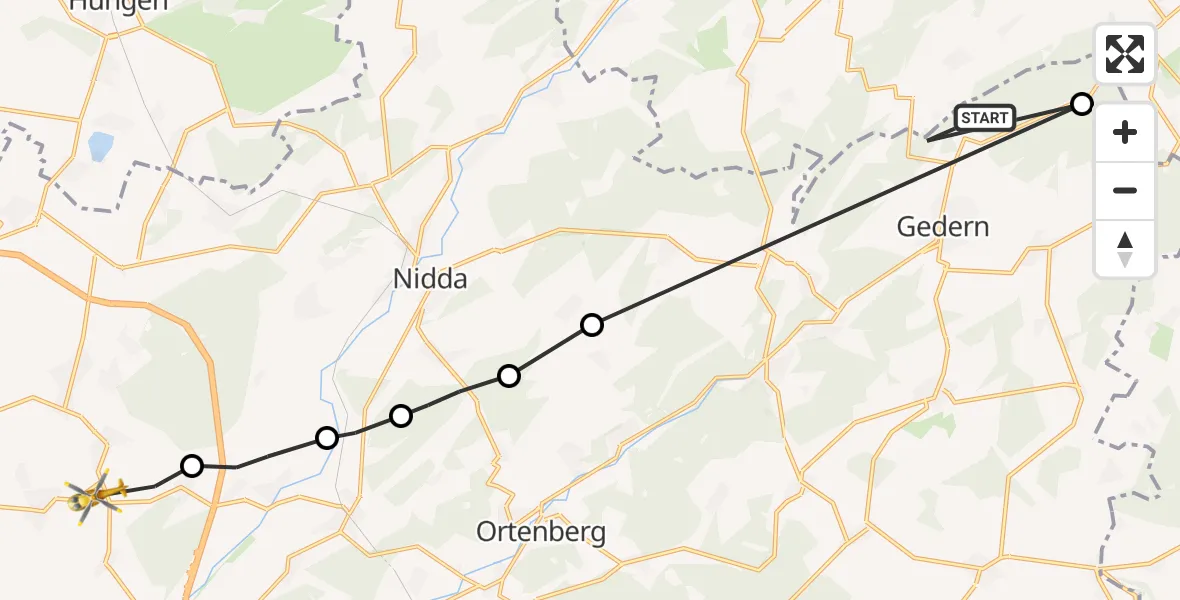 Routekaart van de vlucht: Ambulanzhubschrauber nach Bingenheim, L 3187