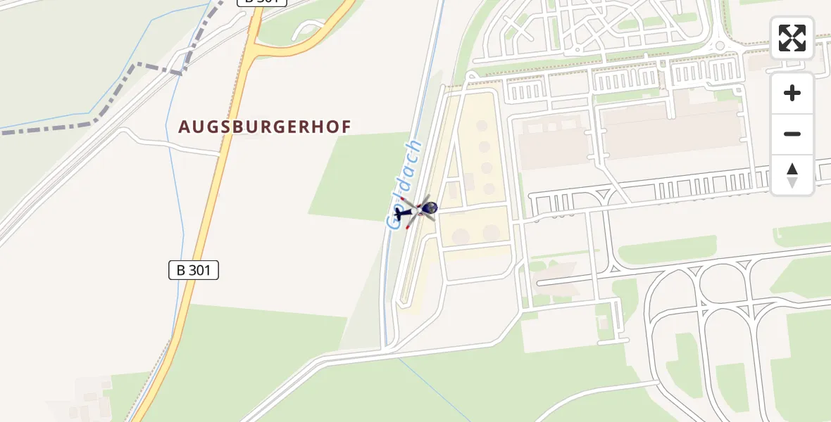 Flugroute Polizeihubschrauber Hallbergmoos - Hallbergmoos, 13 Februar 2026, 20:54