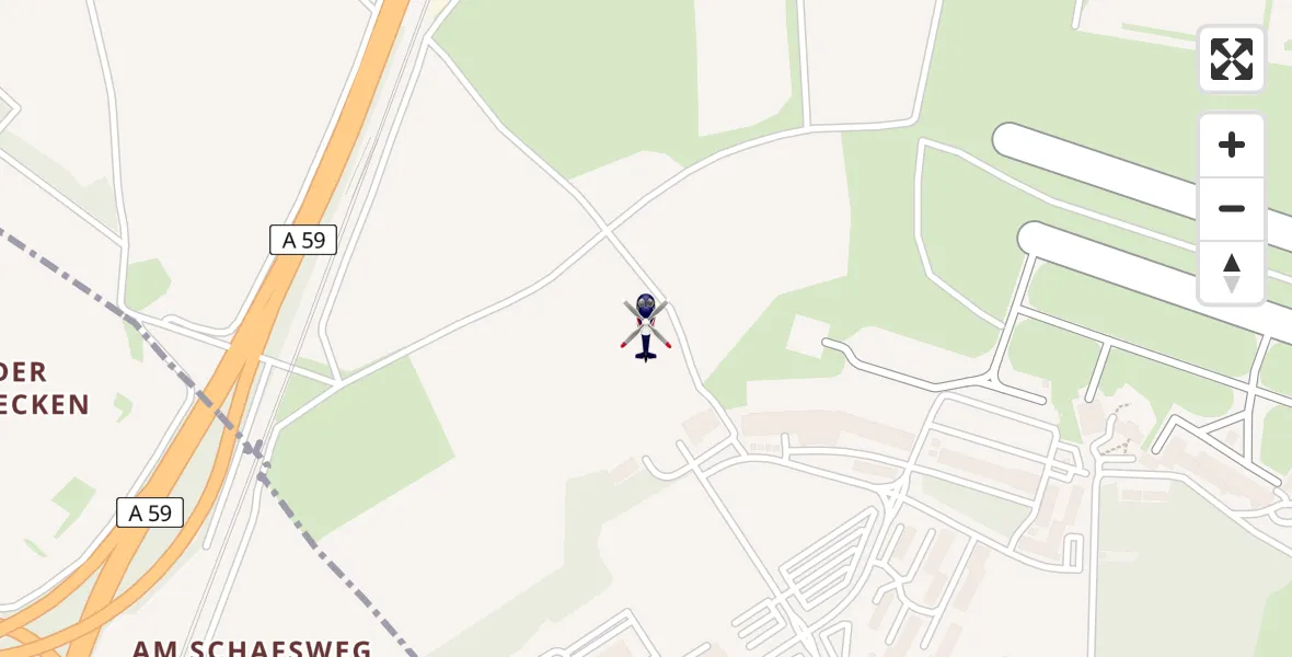 Routekaart van de vlucht: Polizeihubschrauber nach Sankt Augustin, Richthofenstraße