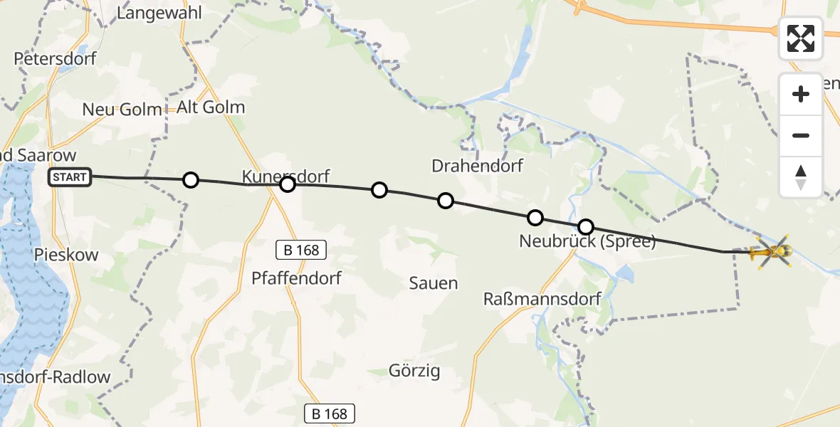 Routekaart van de vlucht: Rettungshubschrauber nach Neubrück, K 6720