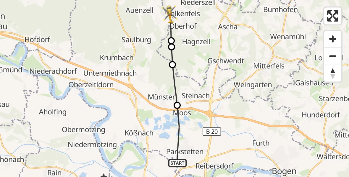 Routekaart van de vlucht: Rettungshubschrauber nach Oberhof, SR 28