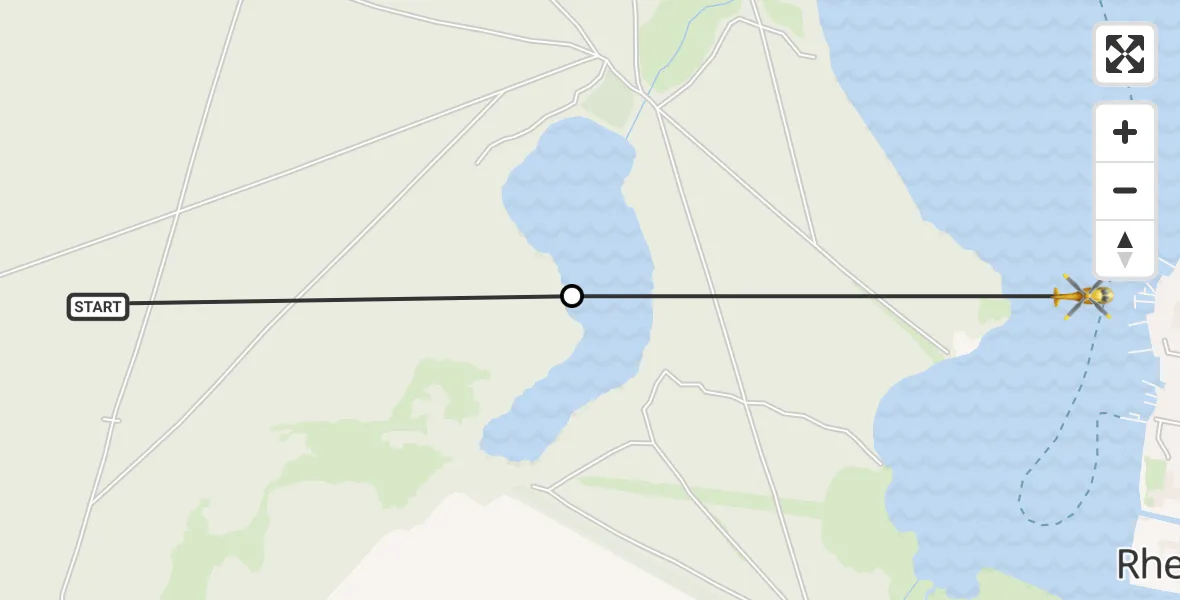 Flugroute Rettungshubschrauber Linow - Rheinsberg, 14 Februar 2026, 13:35