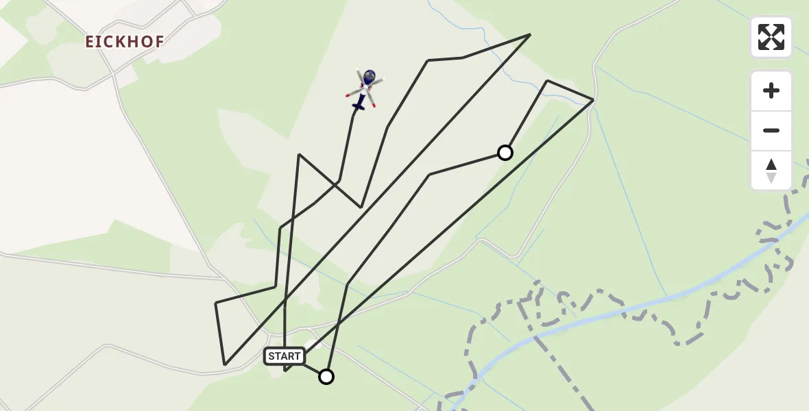 Flugroute Polizeihubschrauber Cammin - Cammin, 14 Februar 2026, 16:07
