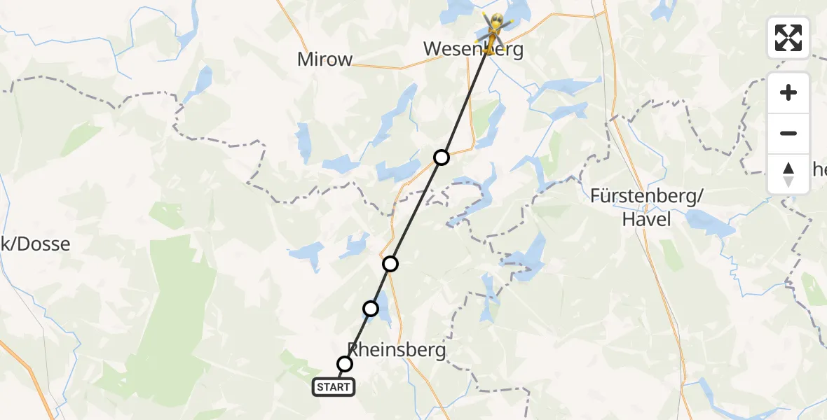 Flugroute Rettungshubschrauber Zühlen - Userin, 15 Februar 2026, 10:20