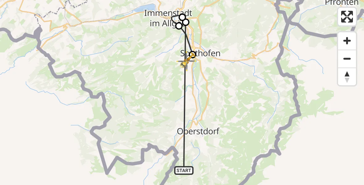 Flugroute Rettungshubschrauber Faistenoy - Westerhofen, 15 Februar 2026, 10:52