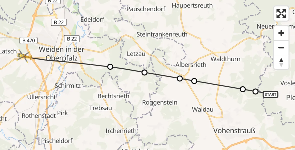 Flugroute Rettungshubschrauber Vöslesrieth - Latsch, 15 Februar 2026, 11:08