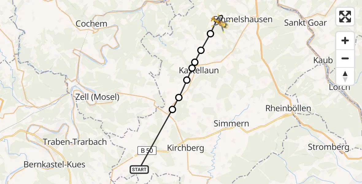 Routekaart van de vlucht: Ambulanzhubschrauber nach Gondershausen, Kirchweg
