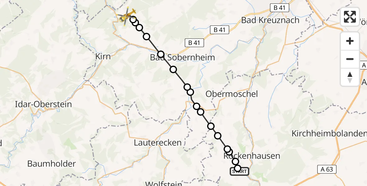 Routekaart van de vlucht: Rettungshubschrauber nach Schwarzerden, K 4