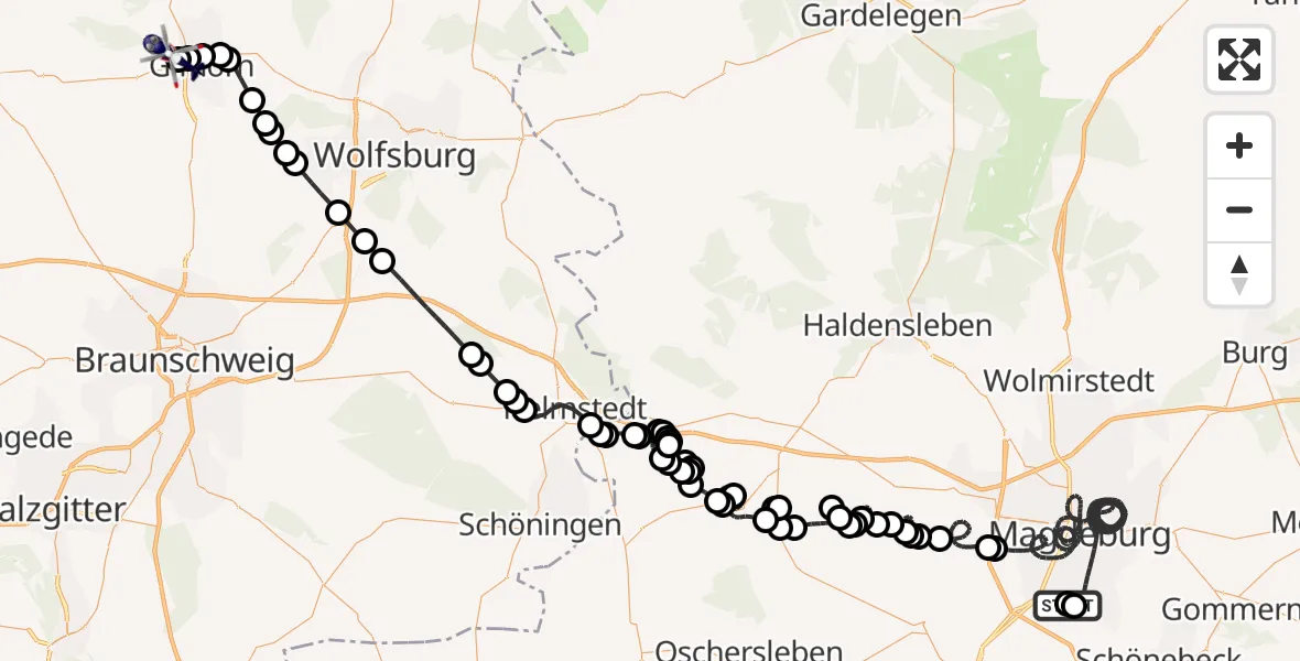 Routekaart van de vlucht: Polizeihubschrauber nach Gifhorn Federal Police Heliport