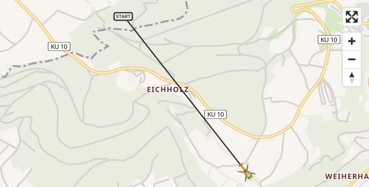 Routekaart van de vlucht: Rettungshubschrauber nach Trebgast