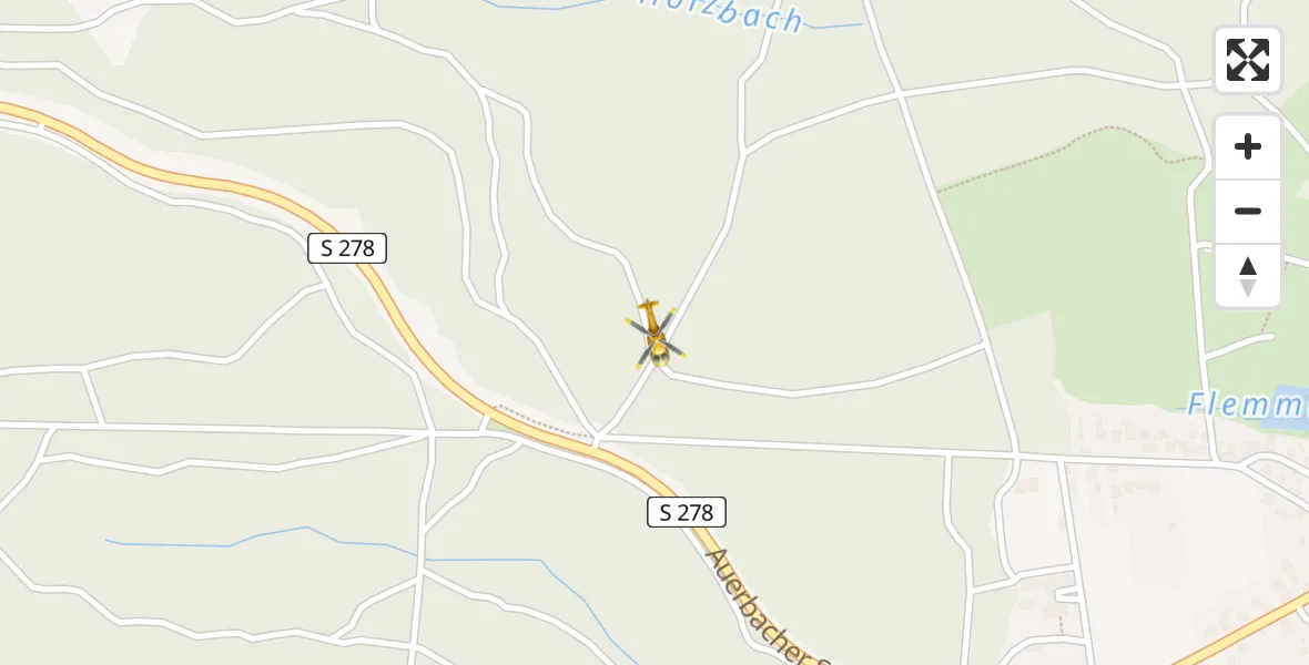 Flugroute Rettungshubschrauber Schönheide - Schönheide, 15 Februar 2026, 16:09