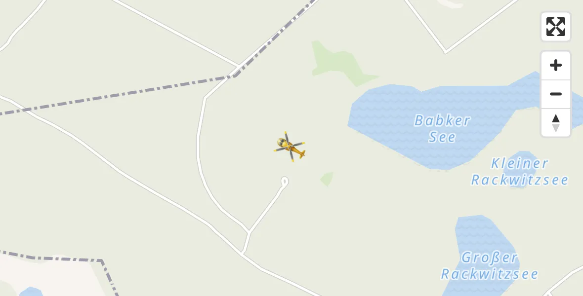 Flugroute Rettungshubschrauber Klein Vielen - Klein Vielen, 15 Februar 2026, 16:17